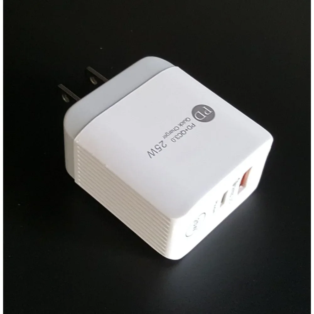 Fast PD Wall Charger Dual Port USB Type C and USB A ports, for iPhone, Samsung